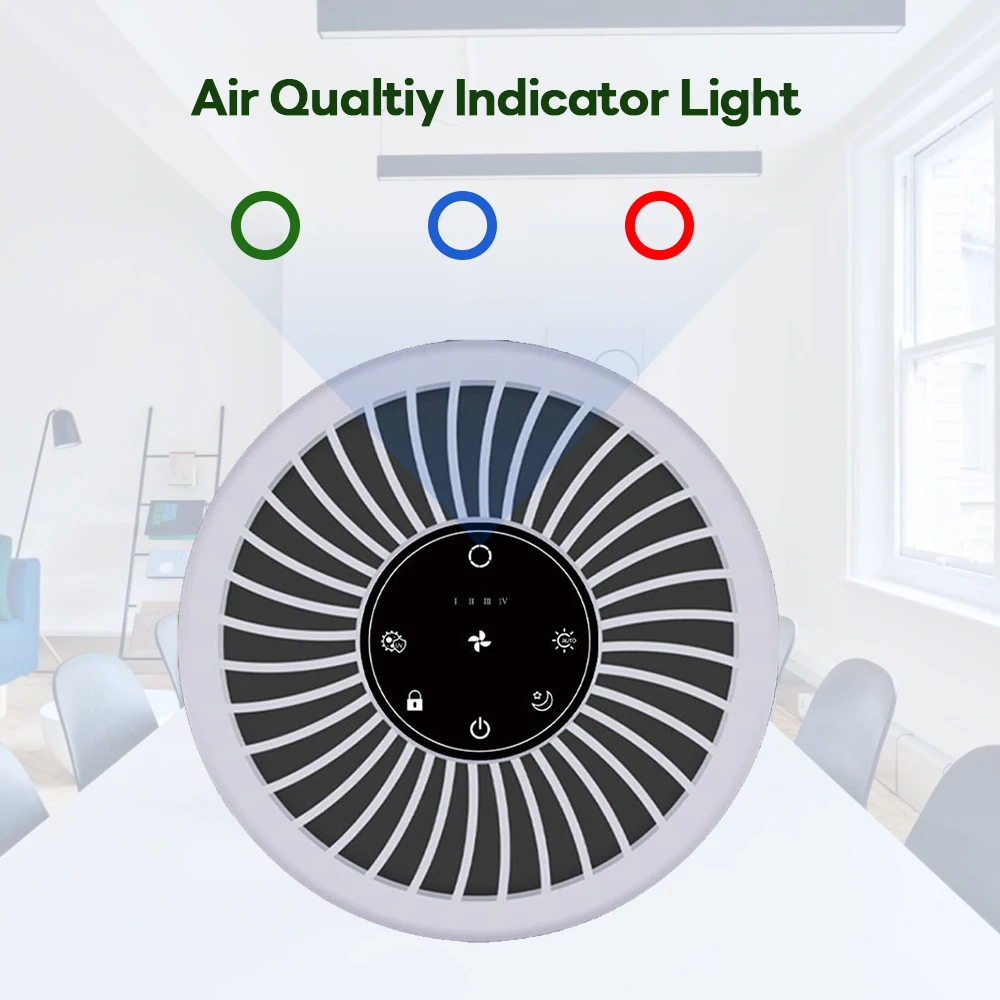Smart Touch Control Tabletop Air Purifier Home 150m3/h HEPA Filter
