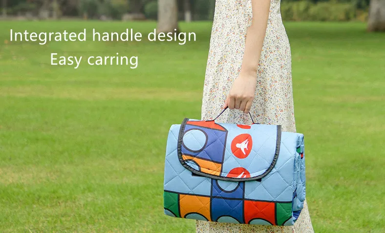 Custom Design Waterproof Foldable Outdoor Camping Picnic Multiplayer Tourist Mat Beach Blanket