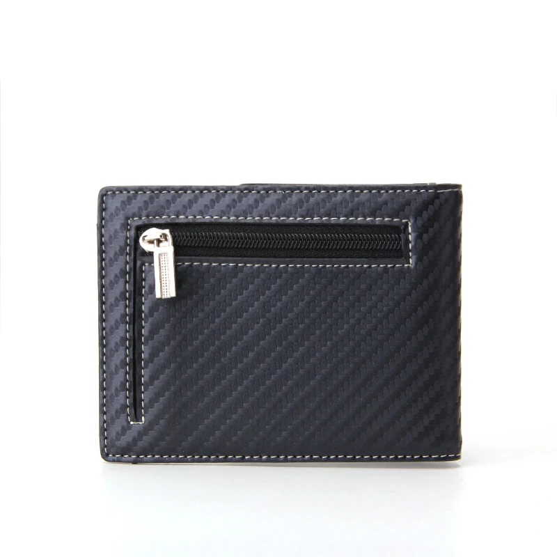 BSCI Certificated Manufacturer Mens Leather RFID Blocking Short Bifold Slim Wallet with Money Clip