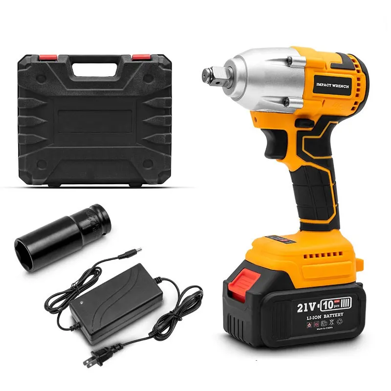 Power Drill Electric Impact Wrench Cordless 21V Two Battery Lithium Impact Wrenches Power Drill