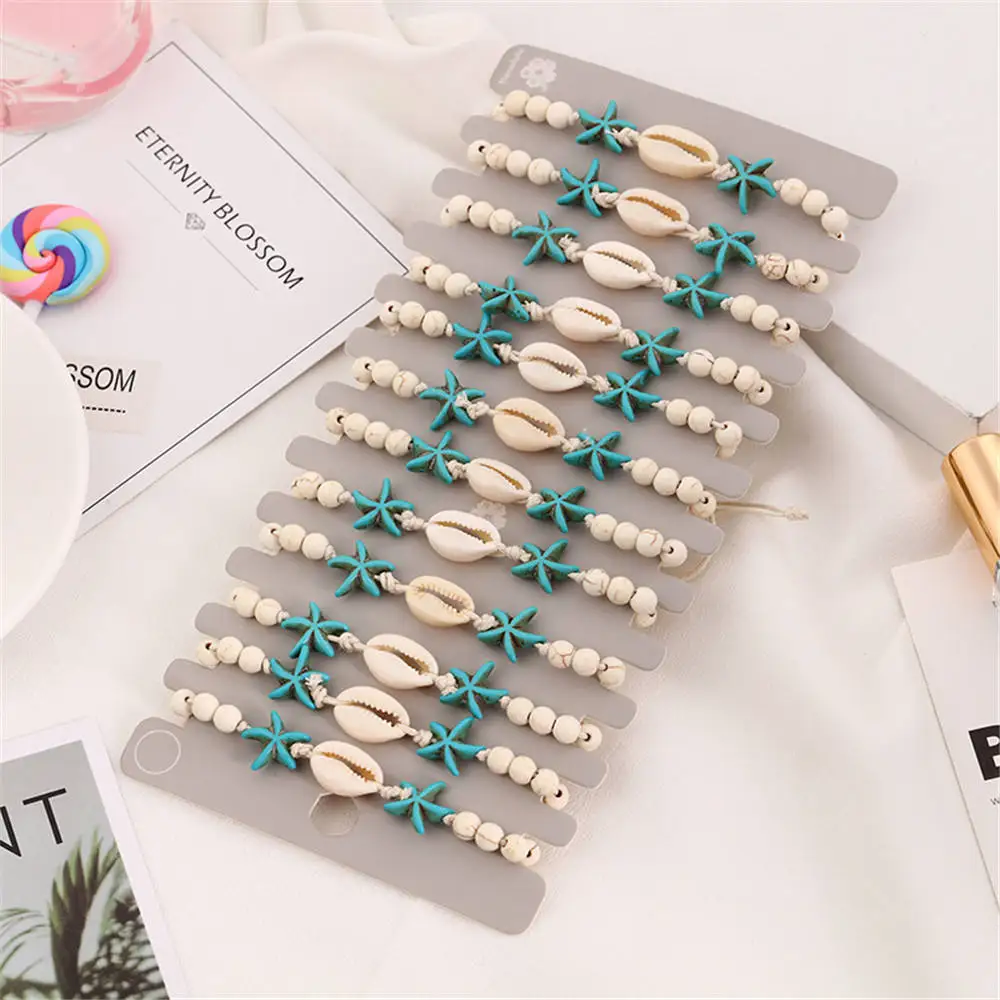 2024 Hot Sell Girl Bracelet Jewelry Sets Sea Shell Beads Elastic Bangle Crystal Beach Gifts Jewelry