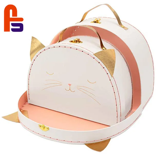 Customizable Animal Shape Cardboard Suitcase Box Baby Toys Easter Candy Holder Matt UV Glossy Lamination Varnishing Paper Set