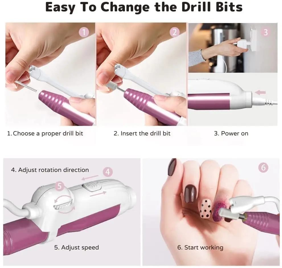 Электрическая USB-дрель для ногтей электрическая акриловая пилка поставщик дизайна акриловых гелевых
