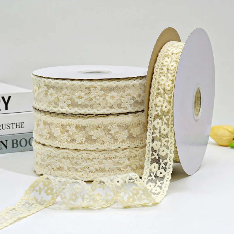 White Lace Trim Cotton Embroidered Lace Ribbon Crochet Lace Fabric DIY Handmade Craft Clothes Sewing Accessories