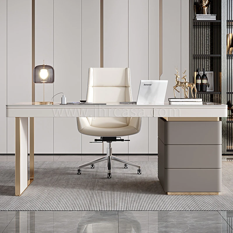 Italian Style Home Office Desk Computer Working Table Luxury CEO Boss Modern Office Table Workstation