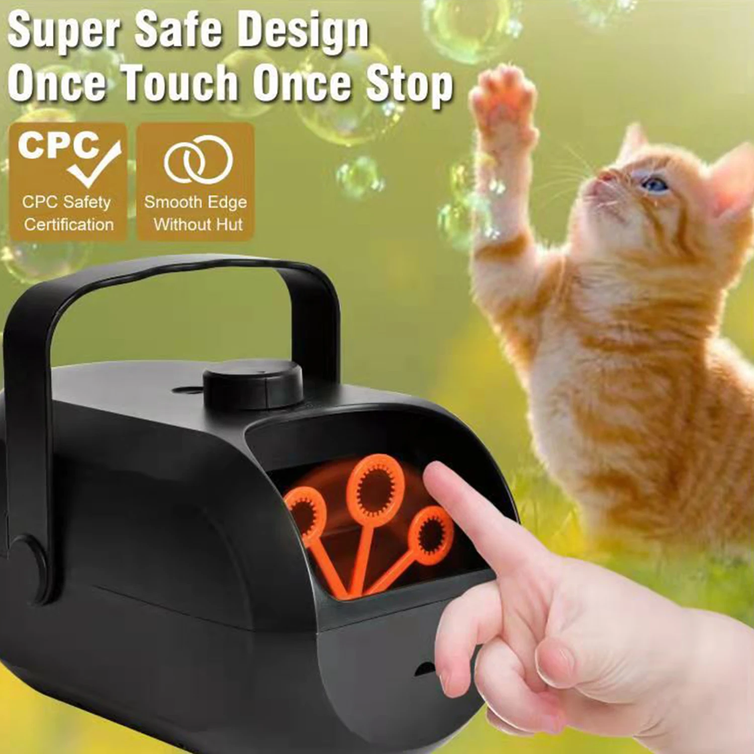 Bubble Machine Durable Automatic Bubble Blower for Kids Toddlers Bubble Maker Operated by Plugin or Batteries