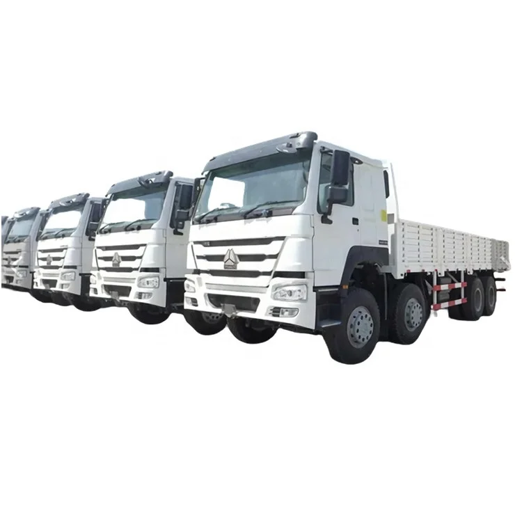 8X4 HOWO single cabin Lorry Trucks wagon 8M 8X4 Cargo tray body Diesel Engine 9-speed heavy duty dry goods 9-speed gear box