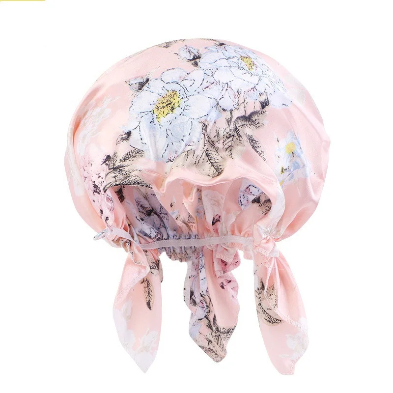 2023 New Creative Floral Print Women Bandanas Girl Hip-hop Turban Head wear Lady Rural Satin Durag Female Fashion Headscarf