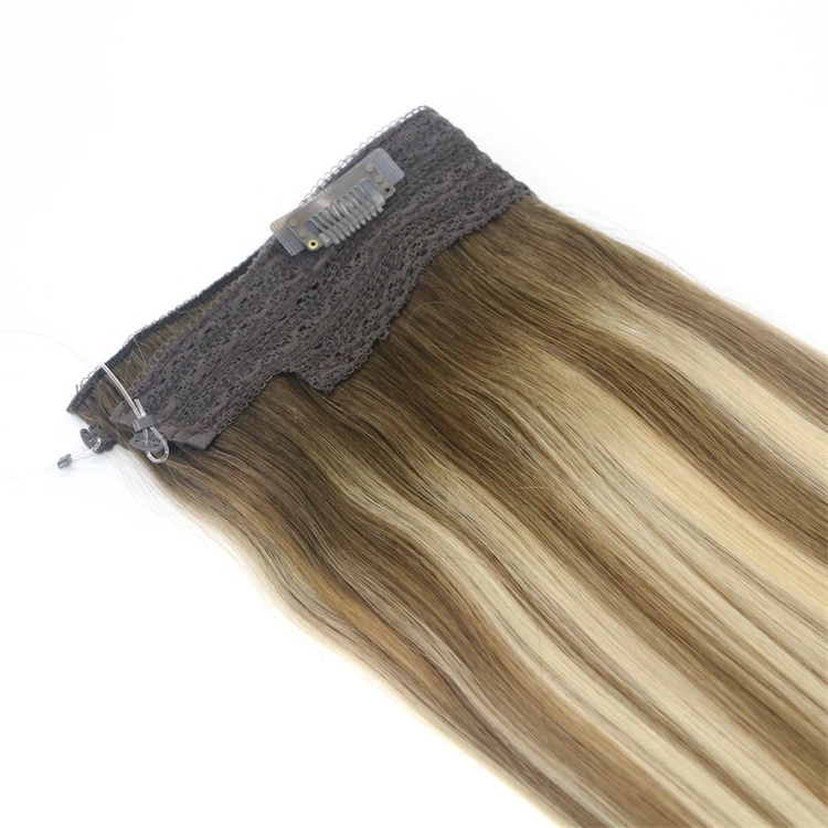 Halo Wire hair extensions cheap price 100% human hair 120g 160g 180g double drawn hair extensions