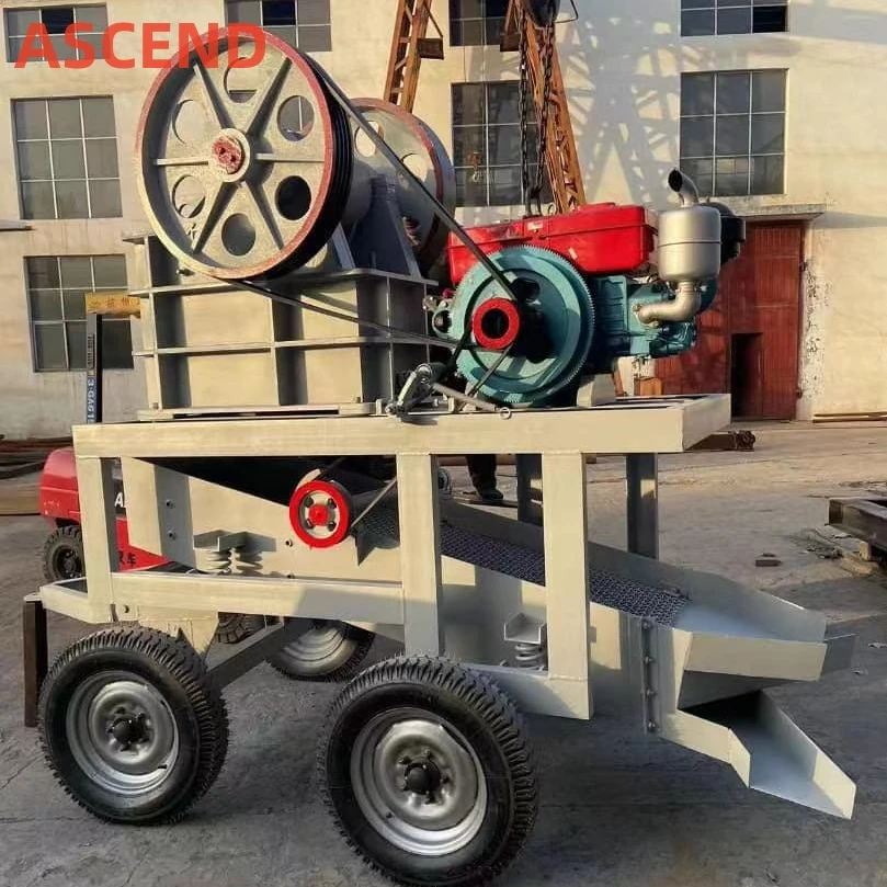 Многофункциональная модель PE250x400 PE200X300 портативная щековая дробилка с дизельным двигателем для дробления гальки кварца базальтовой породы