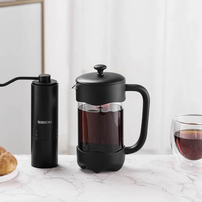 350ml/600ml/1000ml OEM Customized Logo & Color Coffee Pot Glass French Press