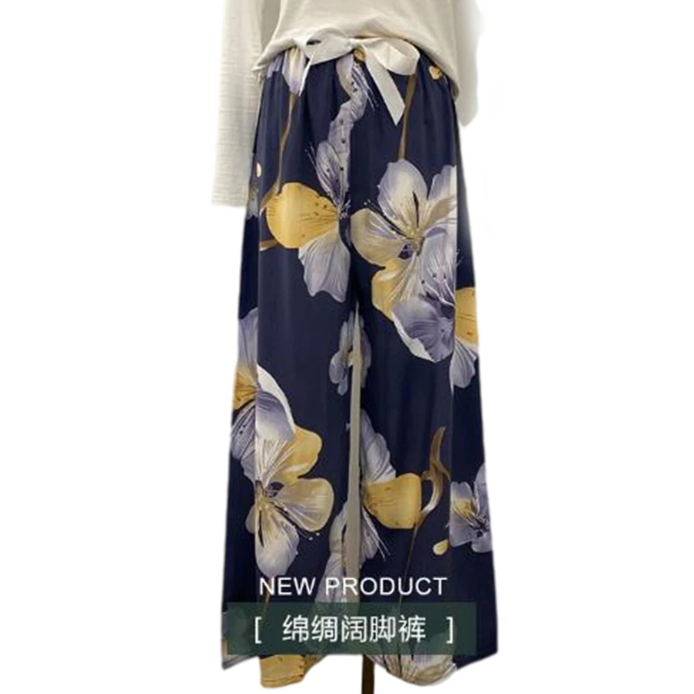 
Women loose pants Casual floral viscose pants 