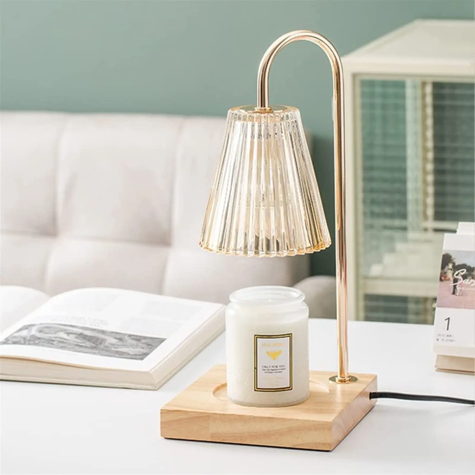 Adjustable Anti Dumping Fire Free Scented Candle Essential Oil Melting Glass Glass Aromatherapy Diffuser With Heating Bulb