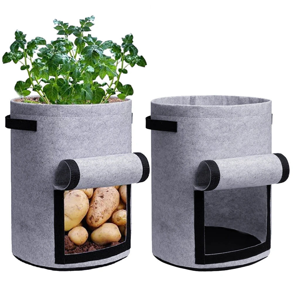 1 2 3 5 7 10 Gallon Plant Vegetable Grow Bags Heavy Duty Reusable Wool Non Woven Plant Grow Bags