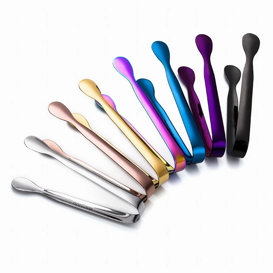 Multicolored Mini Sugar Tongs Small Ice Tongs Mini Serving  Ice Clip Small Kitchen Tongs for Tea Party Coffee Bar Utensils