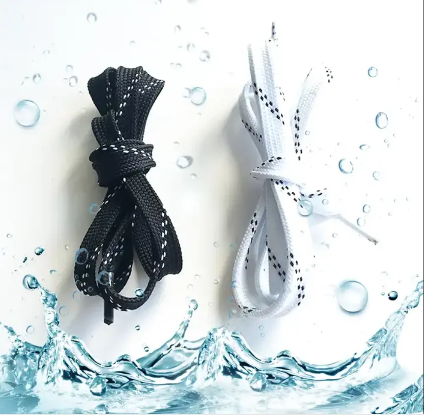 Comfortable color matching 100cm children waxed waterproof printed shoelaces for shoes