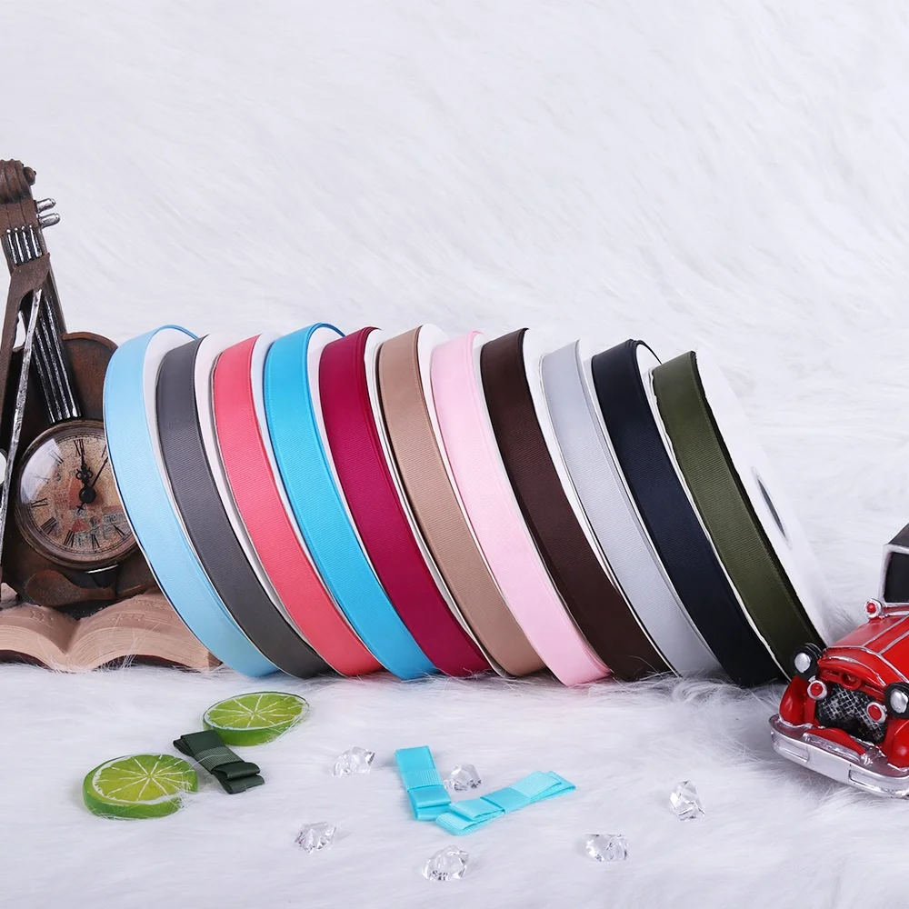 Paper Box Packaging Grosgrain Ribbon 196 Color Grosgrain Ribbon Factory Wholesale Grosgrain Ribbon Color 25 Yards 50 Yards