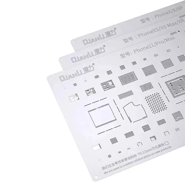 Qianli BGA Reballing Stencil for iPhone 13 12 11 Pro Max XS XR X 8 7 6S 6 IC Chip CPU Tin Planting Soldering Template