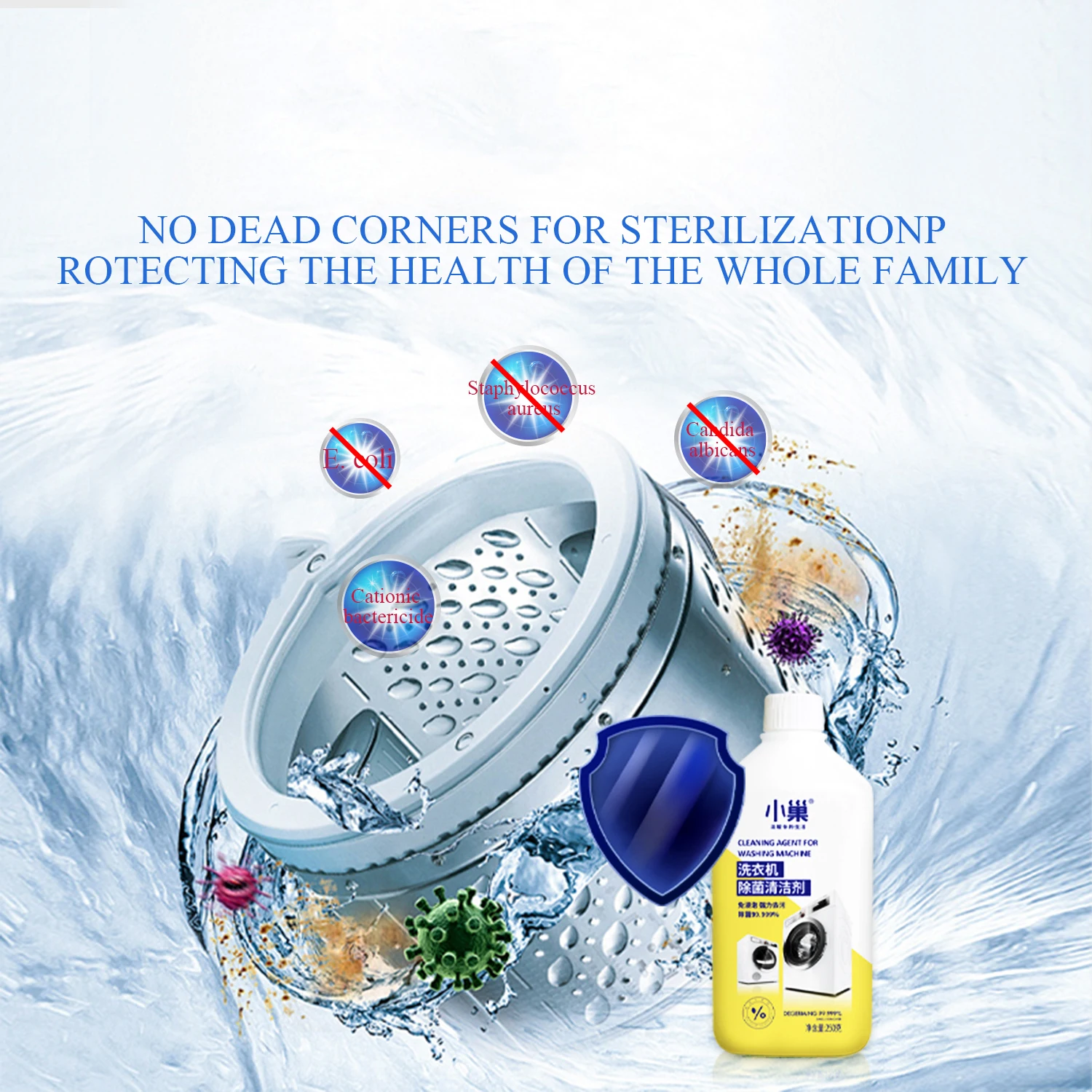 Washing Machine Cleaner Descaler Deep Cleaning Liquid Clean Inside Drum and Laundry Tub Seal