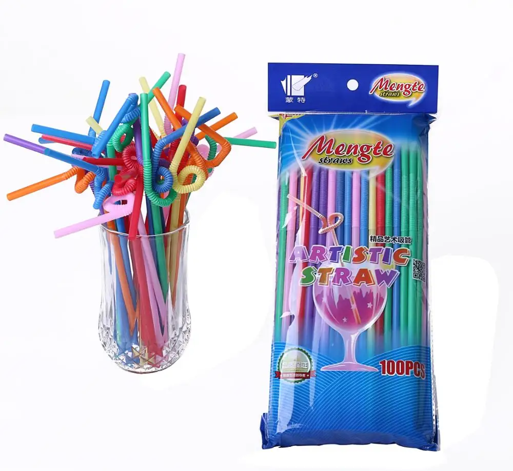 Artistic colored  Drinking Straw