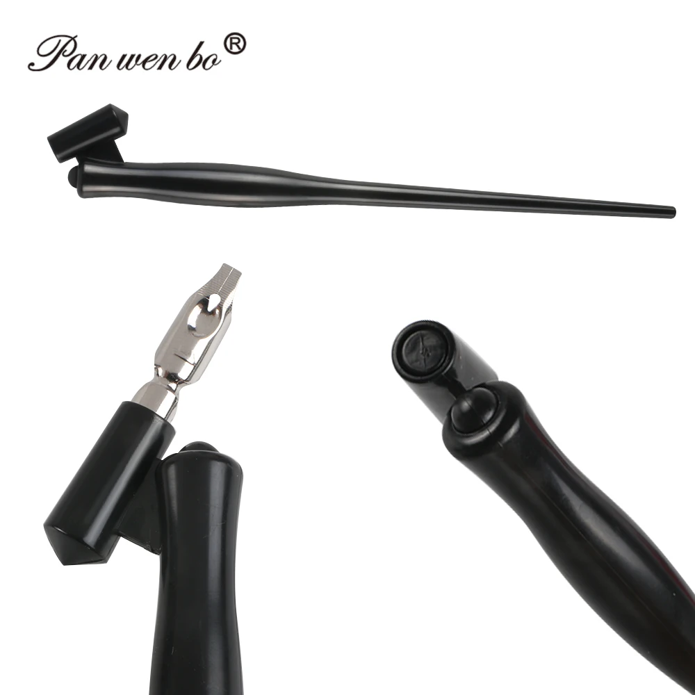 Panwenbo Plastic Handle Drawing Tip Pen Set Calligraphy Dip Brushes with 5 Replaceable Nibs
