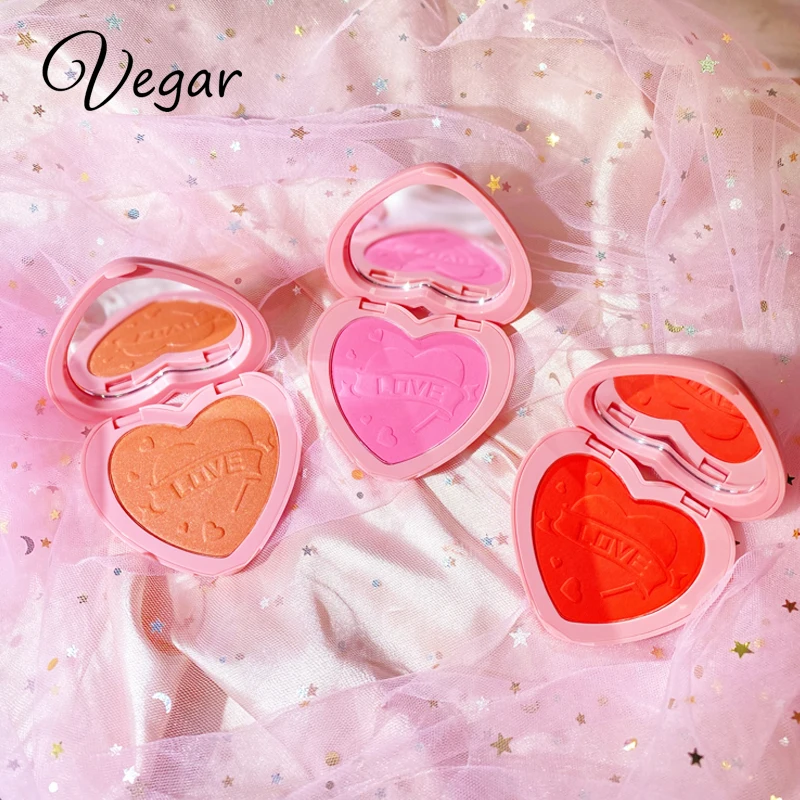 Face makeup bulk cosmetics heart shaped private label blush palette