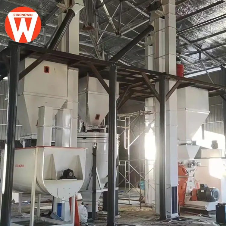 5-8t/h Complete animal poultry feed powder production machine plant