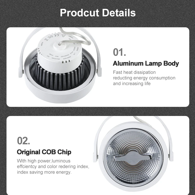 ANTI-GLARE DESIGN Lighting AR111 Track Light  LED Track Light for Showcase, Residential