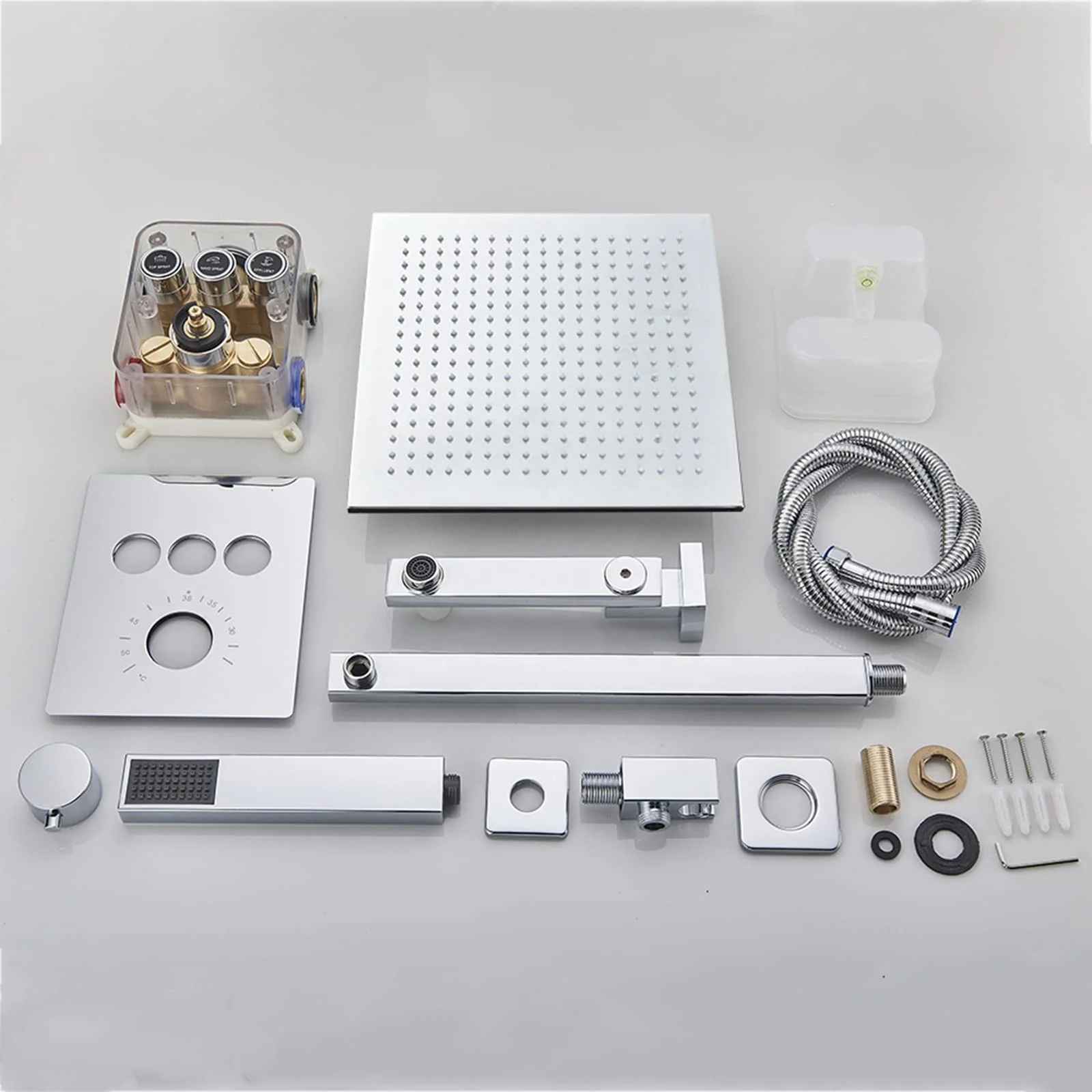 Waterfall Tub Spout Faucet Shower System Thermostatic Shower Combo Set