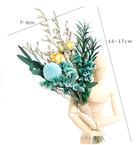 Mini flower bouquetDried flowersAeoniumsSmall giftsMultihead roses Bubbles Mixed boutonnieresFinished real flowers Corsages