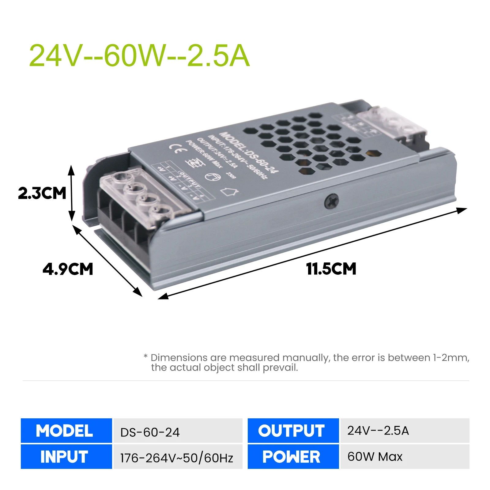 Switching Power Supply DC 12V 24V 60W 80W 100W 120W 200W 300W 400W Lighting Transformer AC 180-250V Source Adapter For LED Strip
