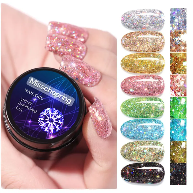 5ml/Jar Customizable logo Soak off UV/LED Nail Gel Polish in jar 8 Colors Platinum Diamond Nail Gel for Nail Art