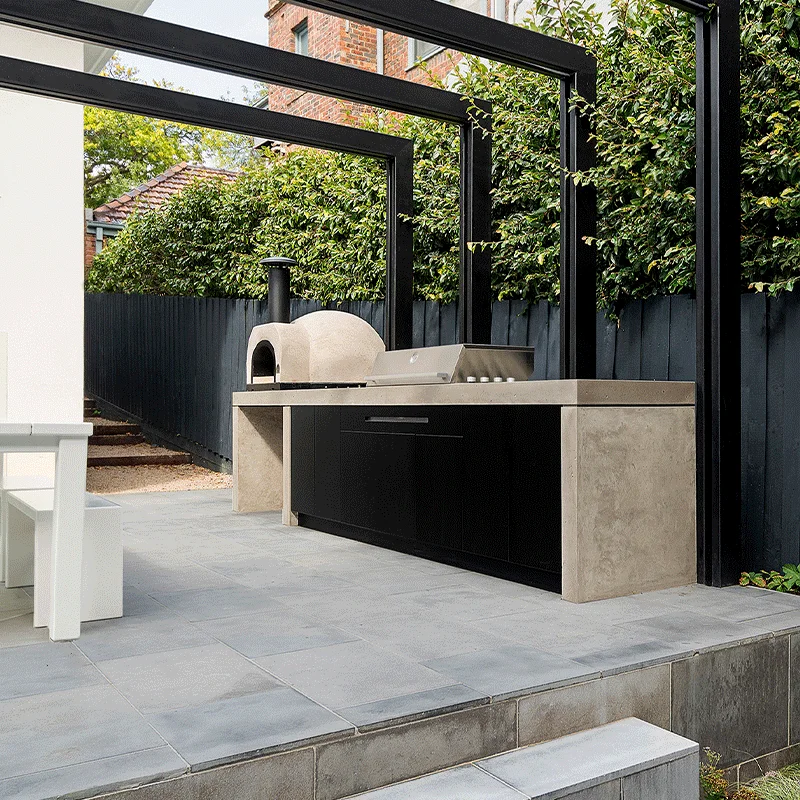 NICOCABINET Luxury Customaztion Stainless Steel Piece Slate countertops Black Kamado Outdoor Kitchen Cabinets