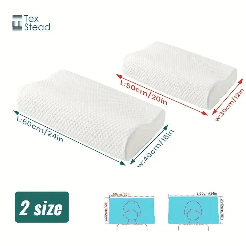 1 Pc Memory Foam Pillow for Sleeping, Ergonomic Contour Cervical Pillow, Neck Support Pillow for Bed Memory Foam Pillow Sleeping