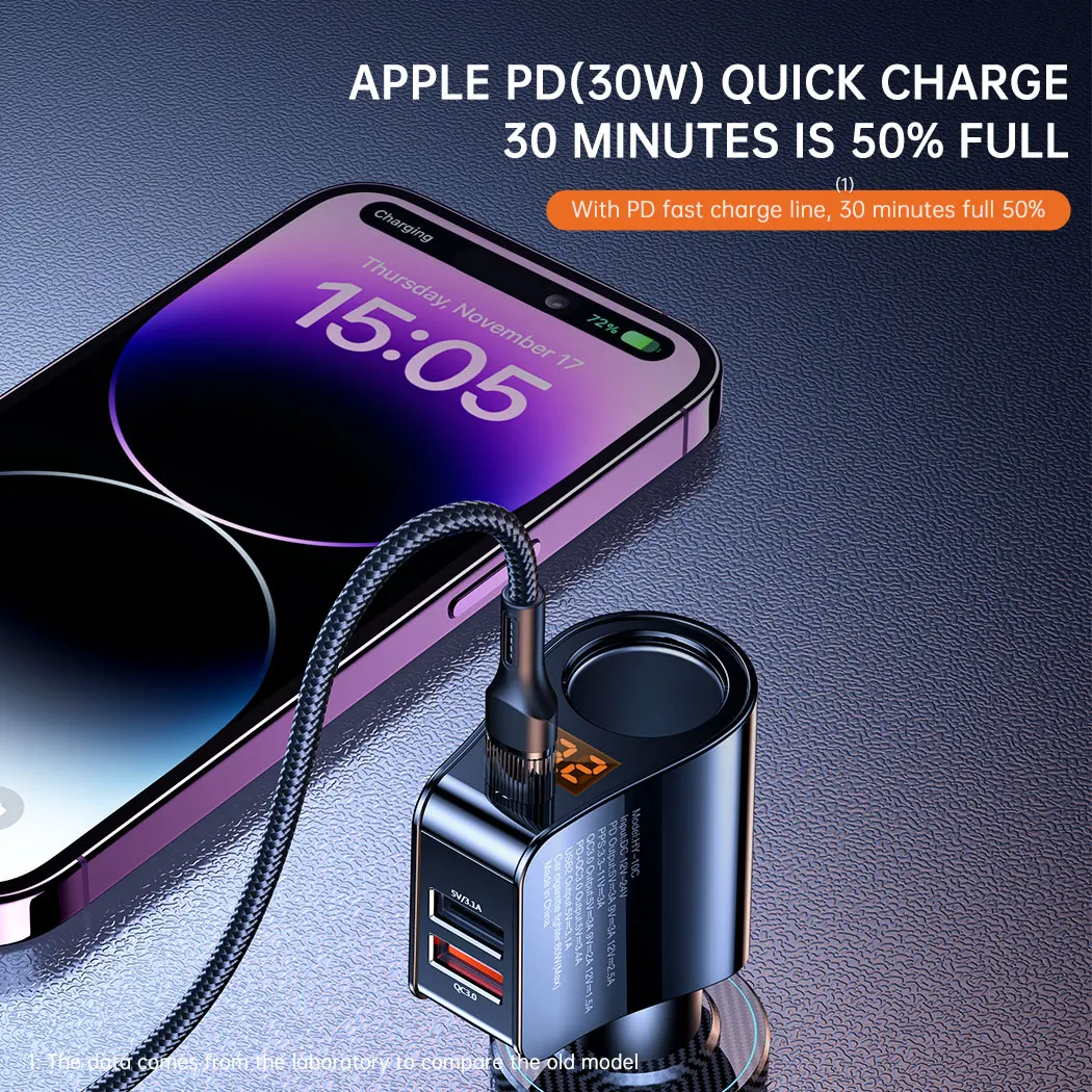 Универсальный двойной USB светодиодный цифровой дисплей автомобильный зарядный адаптер прикуриватель штекер для смартфона двойное зарядное устройство