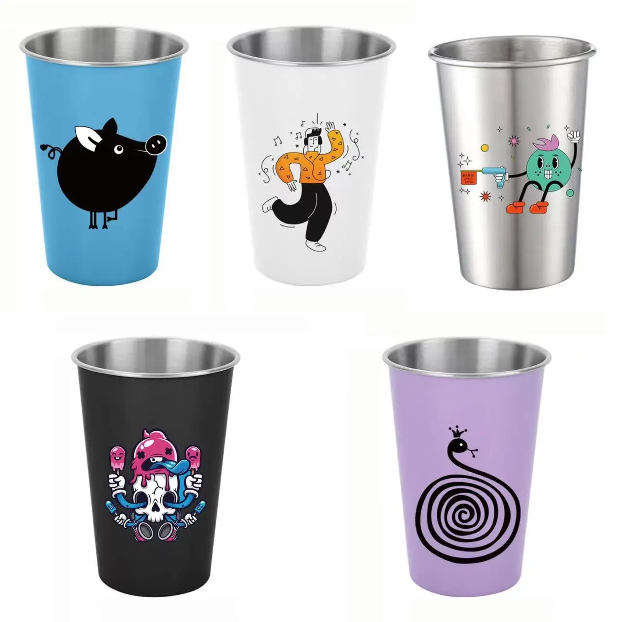 Pint Mug Color Change 600ml Party World Cups Beach Reusable Metal Aluminium Custom Beer Cup Advertising Shot cup 400ml 500ml 600