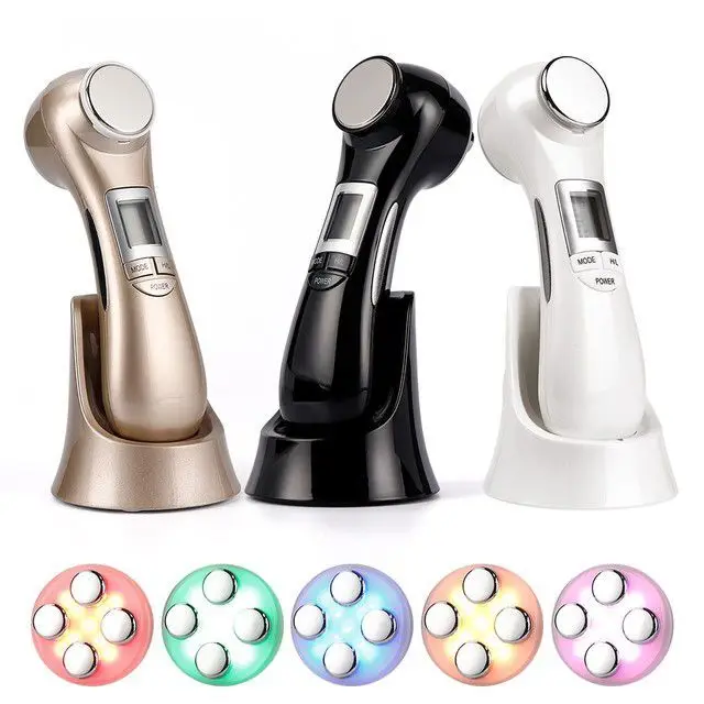 
6 in 1 Face Photon RF Radio Frequency EMS Mesotherapy Led Light Therapy Microcurrent Ultrasonic Vibration Face Lifting Massager 