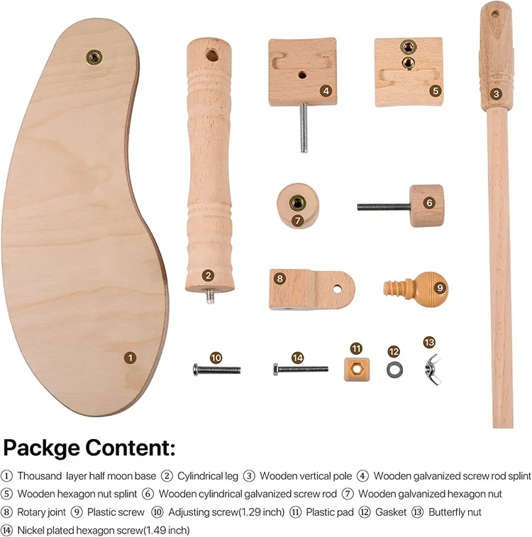 Hands Free Sewing Craft Beech Wood Needlework Cross Stitch Stand Holder Adjustable Rotated Embroidery Hoop Floor Stand