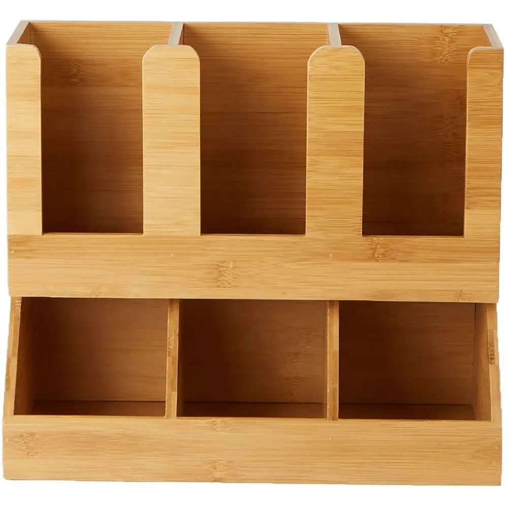 Kitchen Bamboo Coffee Cup Holder Restaurant 4-Cup Paper Holder