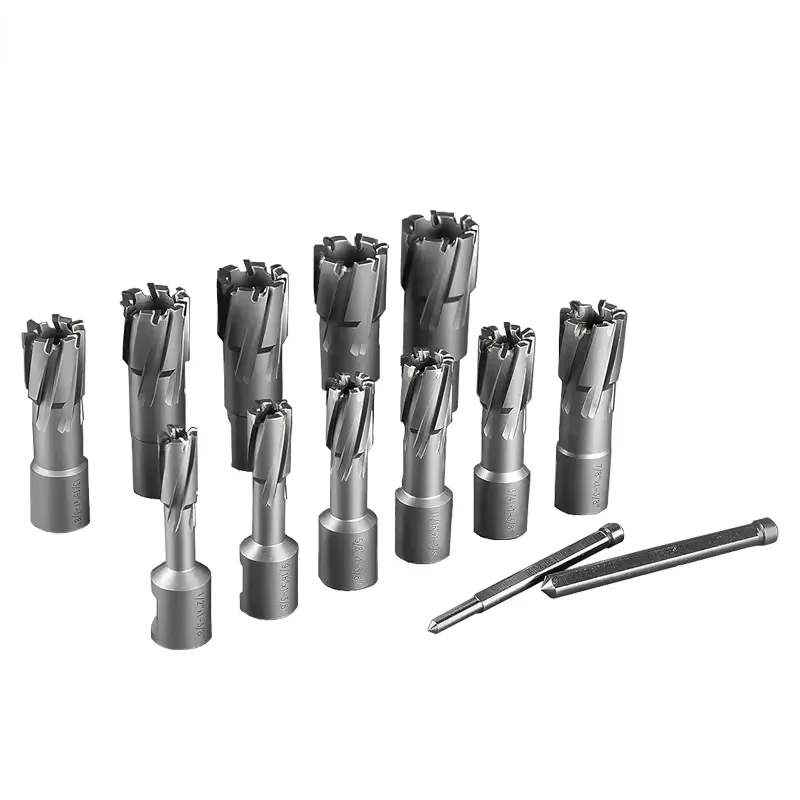 Annular Cutter Set Carbide TCT 13 pcs Weldon Shank TCT Annular Hole Core Cutter Carbide Fein Drill Bit for Metal Magnetic Drill