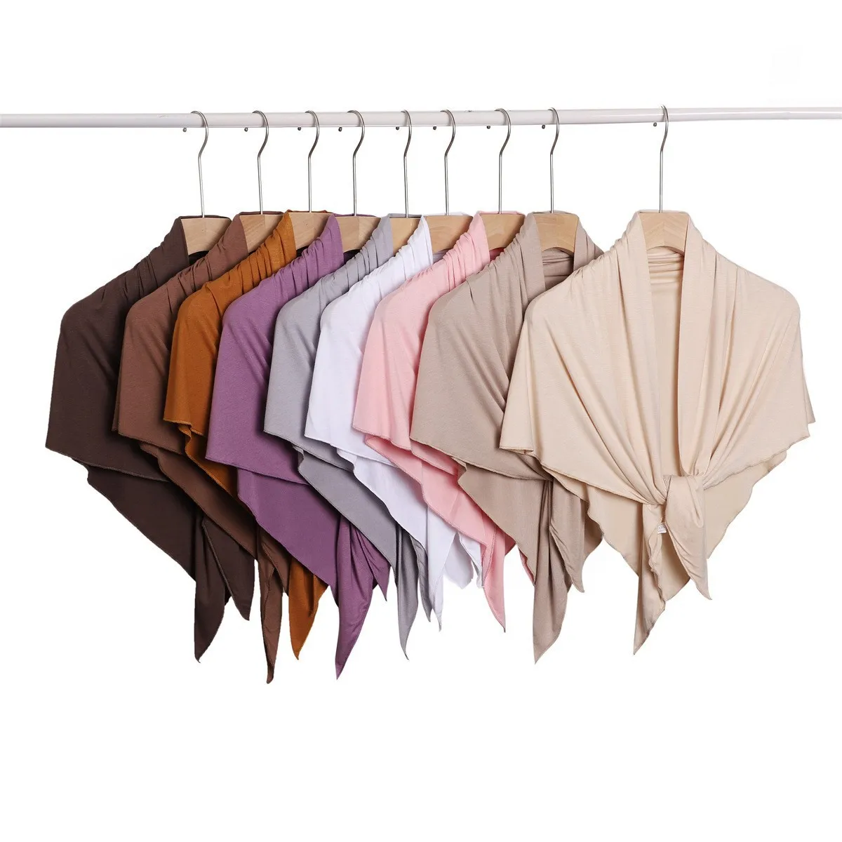 Zifeng OEM Bufanda De Lana Solid Color Triangle Scarf Single Color Hijab Cotton Turban Scarf Travel Shawl For Women