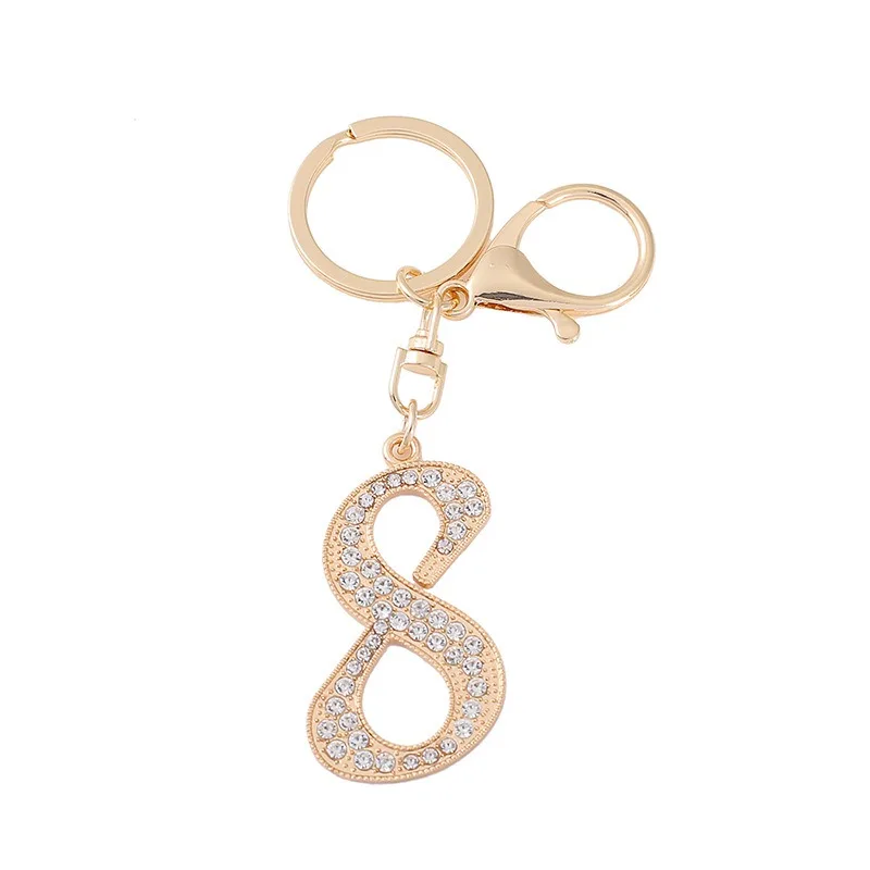 Accept custom arabic numerals keychain bag charm pendant accessories metal keychain