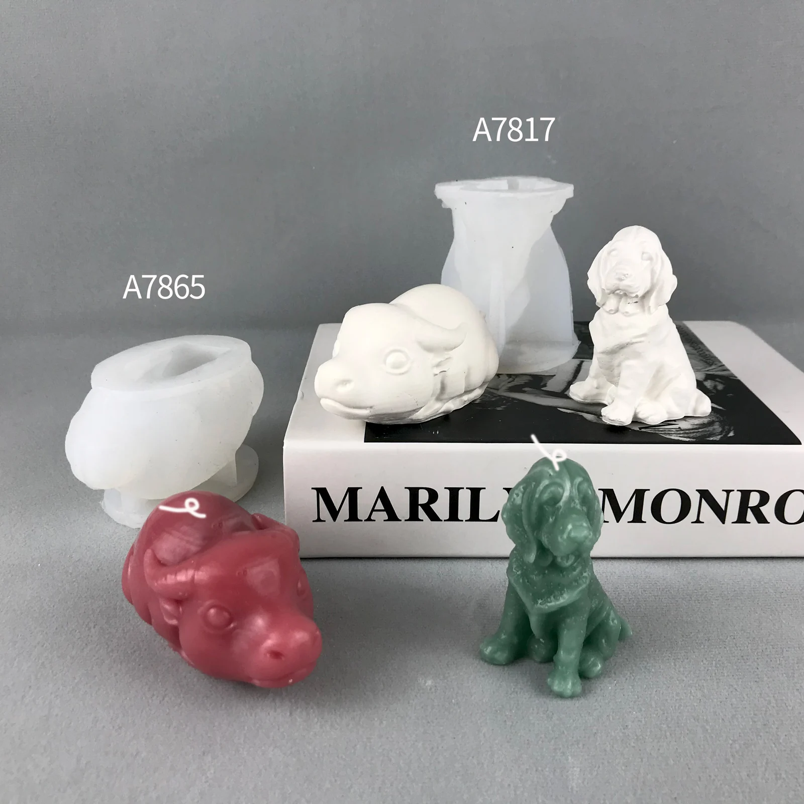 A7817-7865 soy candle wax flakes 101 soy wax for mold candles candle animal mold cow shaped puppy silicone mold