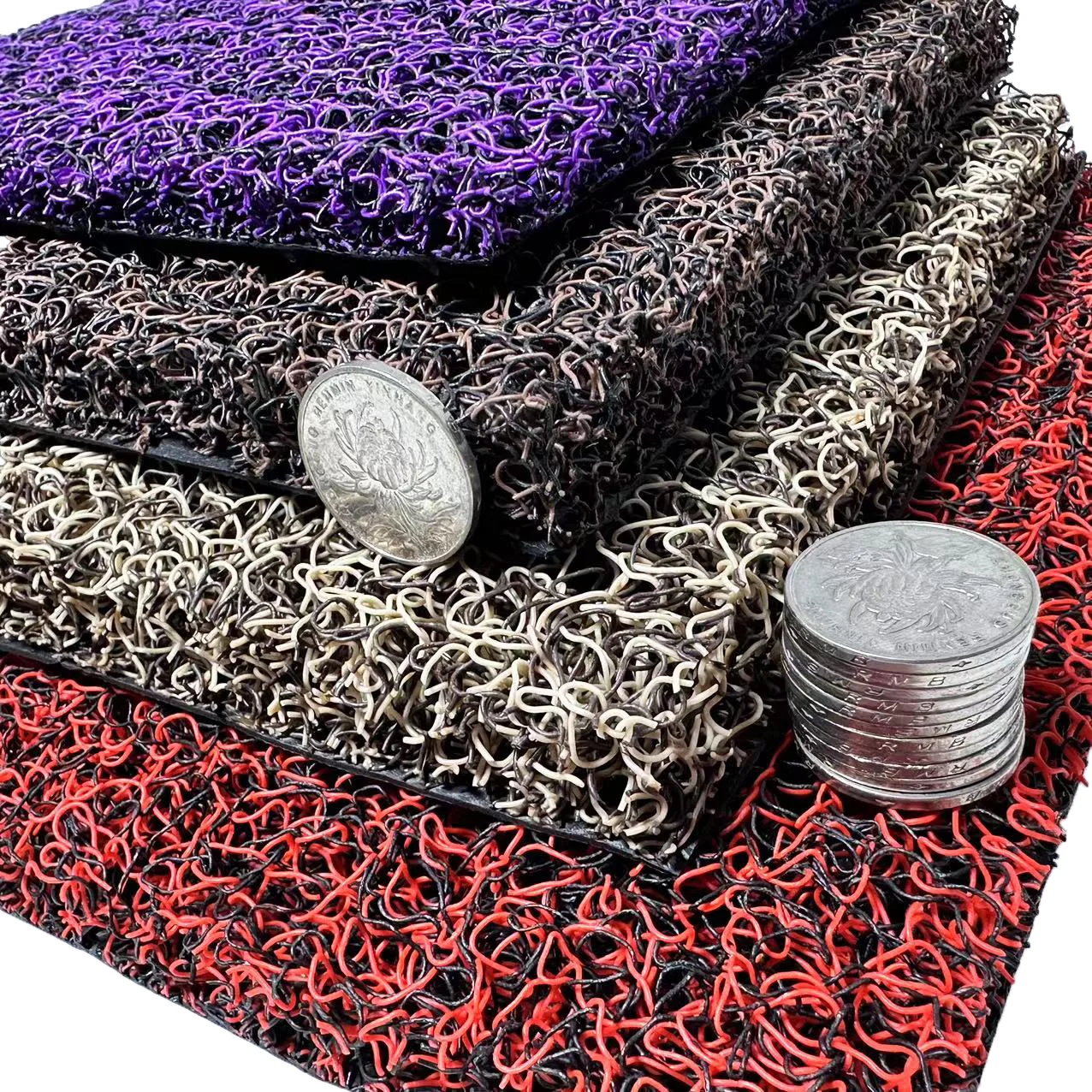 Customization Noodles Spaghetti Spike Backing  PVC Coil Floor Mats Carpet
