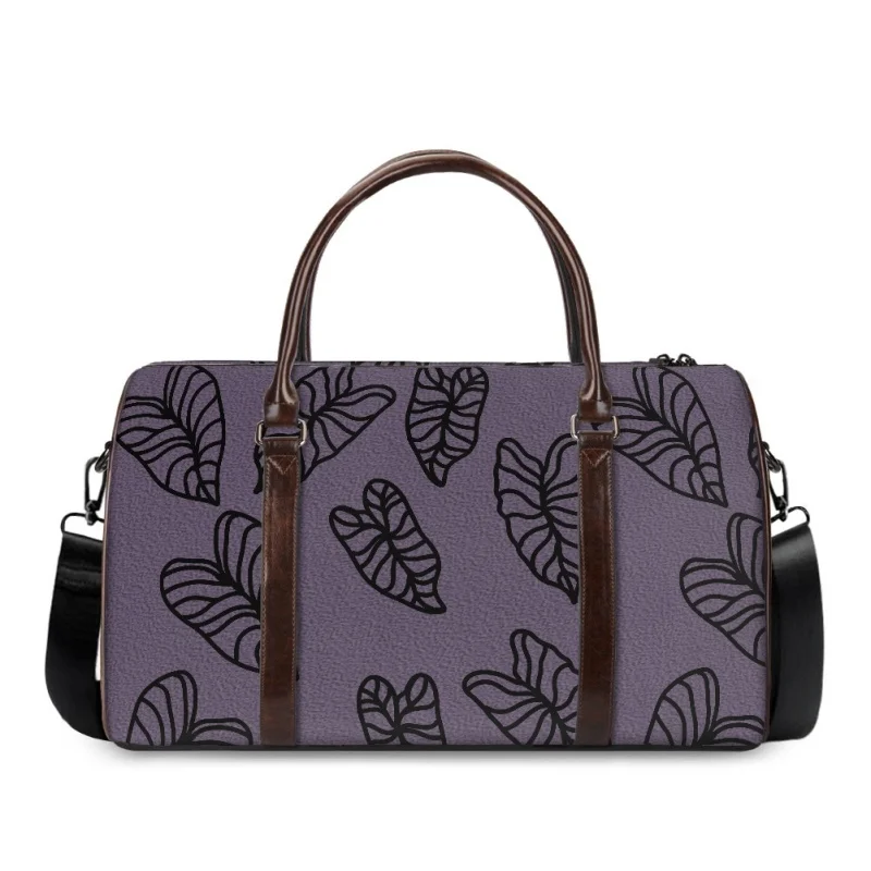 POD Drop Shipping Wanderlust Bag Hawaiian Kalo Leaf Pattern Unisex Travel Handbag Fashionable Lightweight Journey Bag for Men