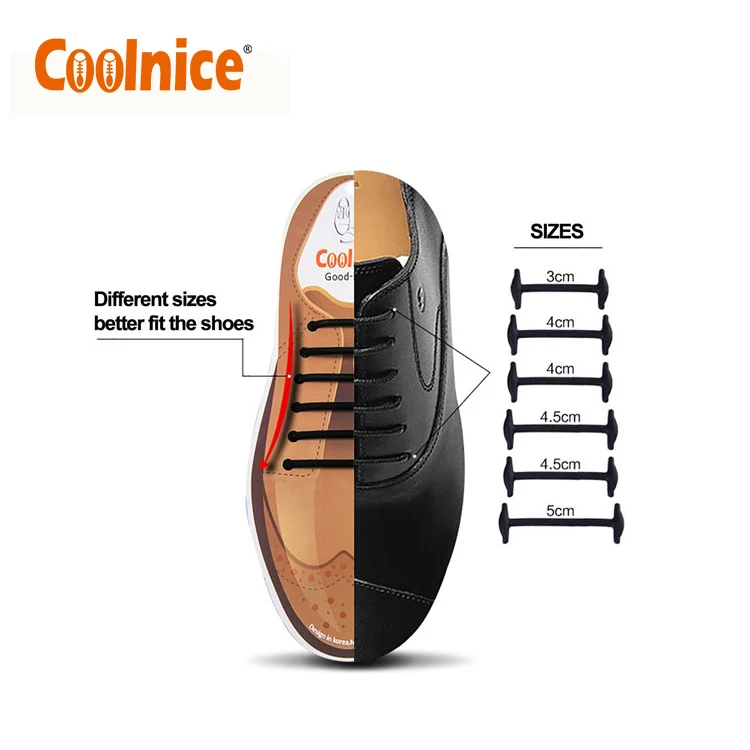 Coolnice No Tie Dress Shoe Laces for Men and Women, Silicone Waxed Thin Oxford Round Elastic Shoelaces