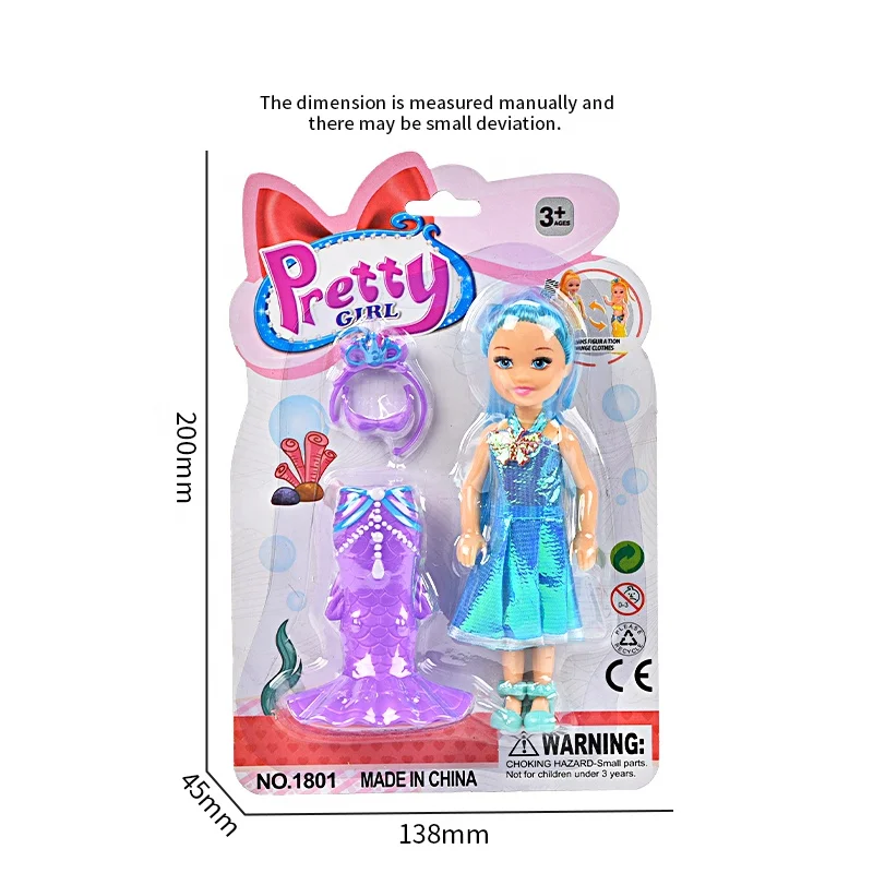 5 Inch Clothes Changing Mermaid Doll Small And Cute Movable Joints Portable Sweet Fashion Girl Gift Dolls Toys For Kids