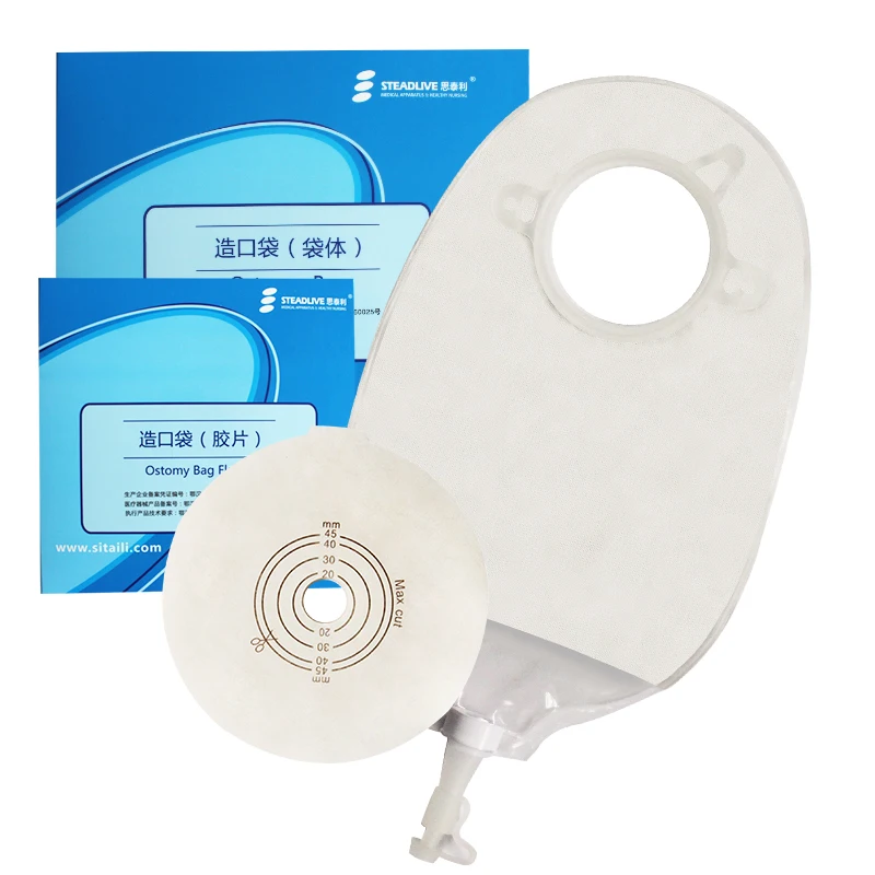 Two Pieces Disposable Urostomy Pouch 45mm Post-op Ostomy Bag
