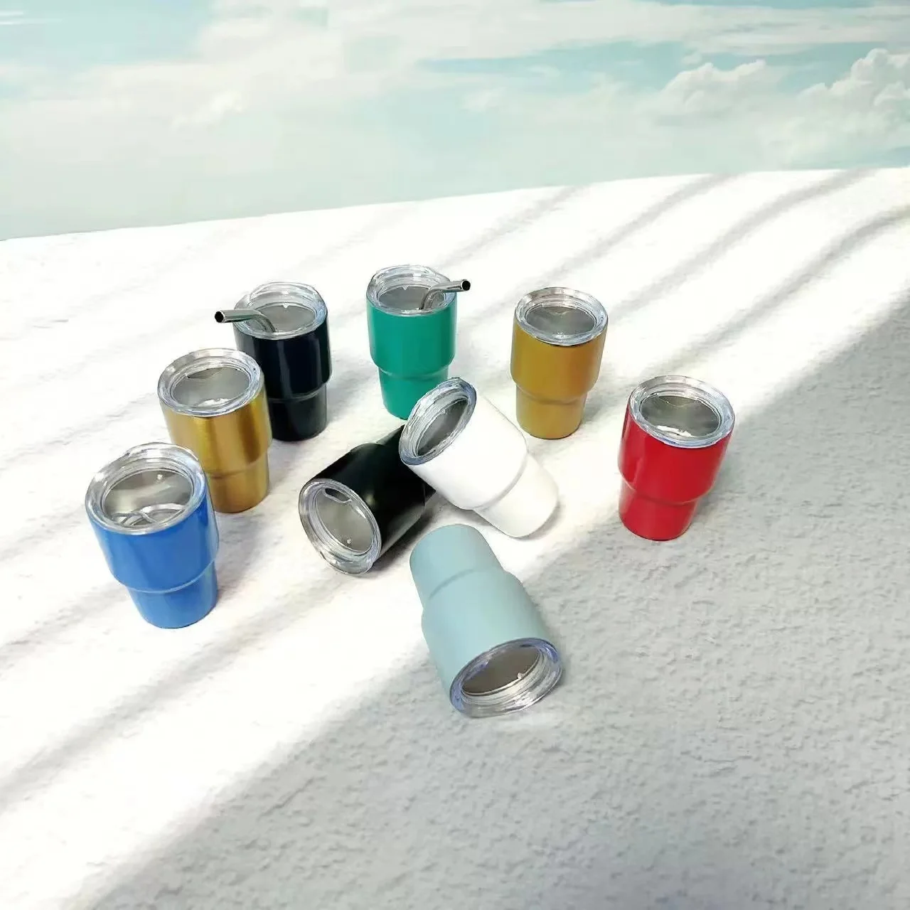 Real factory wholesale Double Wall Mini Tumbler 304 Stainless Steel Vacuum Tumbler 2oz Sublimation With Lids And Straws