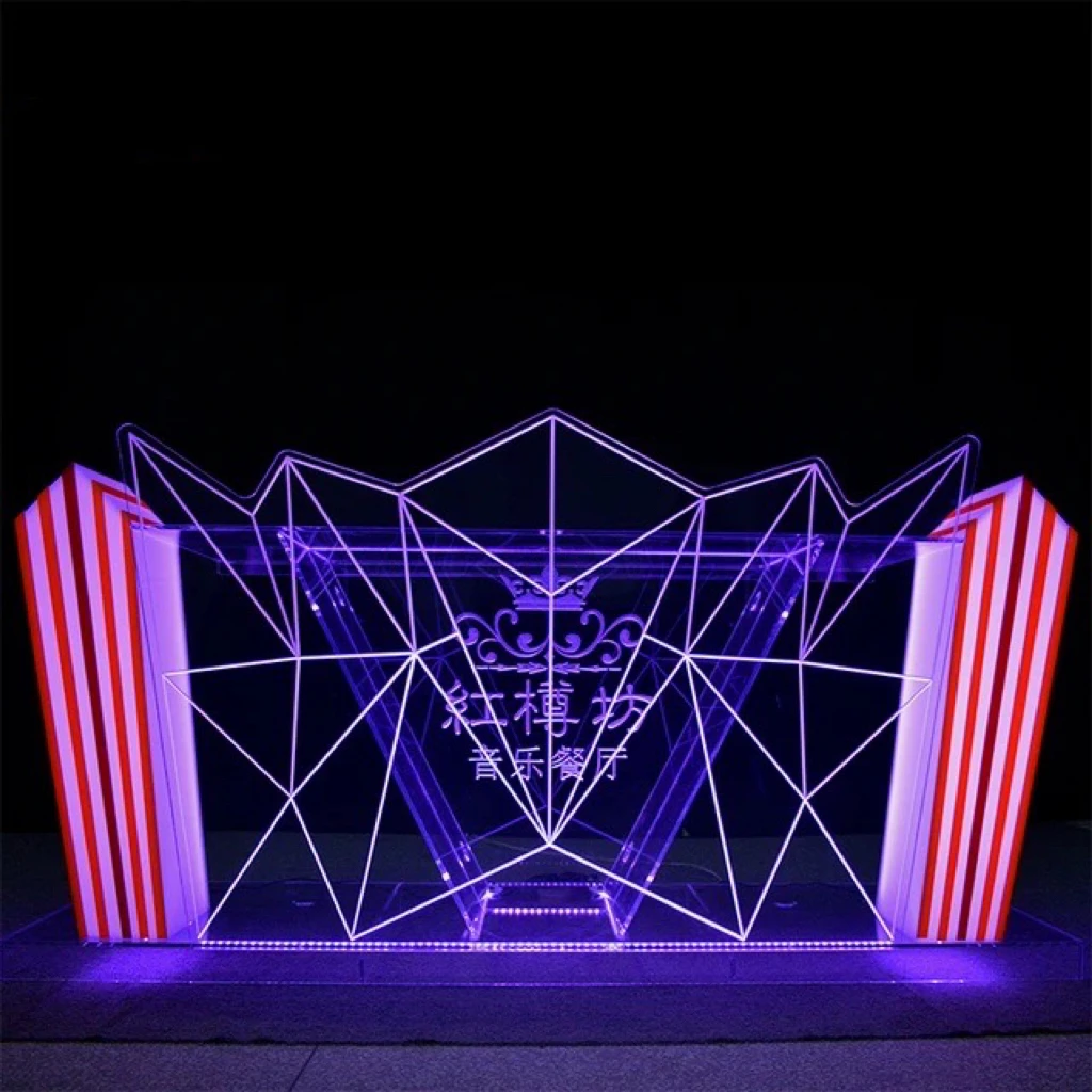 Acrylic DJ table Disc Table KTV Bar DJ Mixer Nightclub LED Lighting Dance Table Colorful Lighting Counter